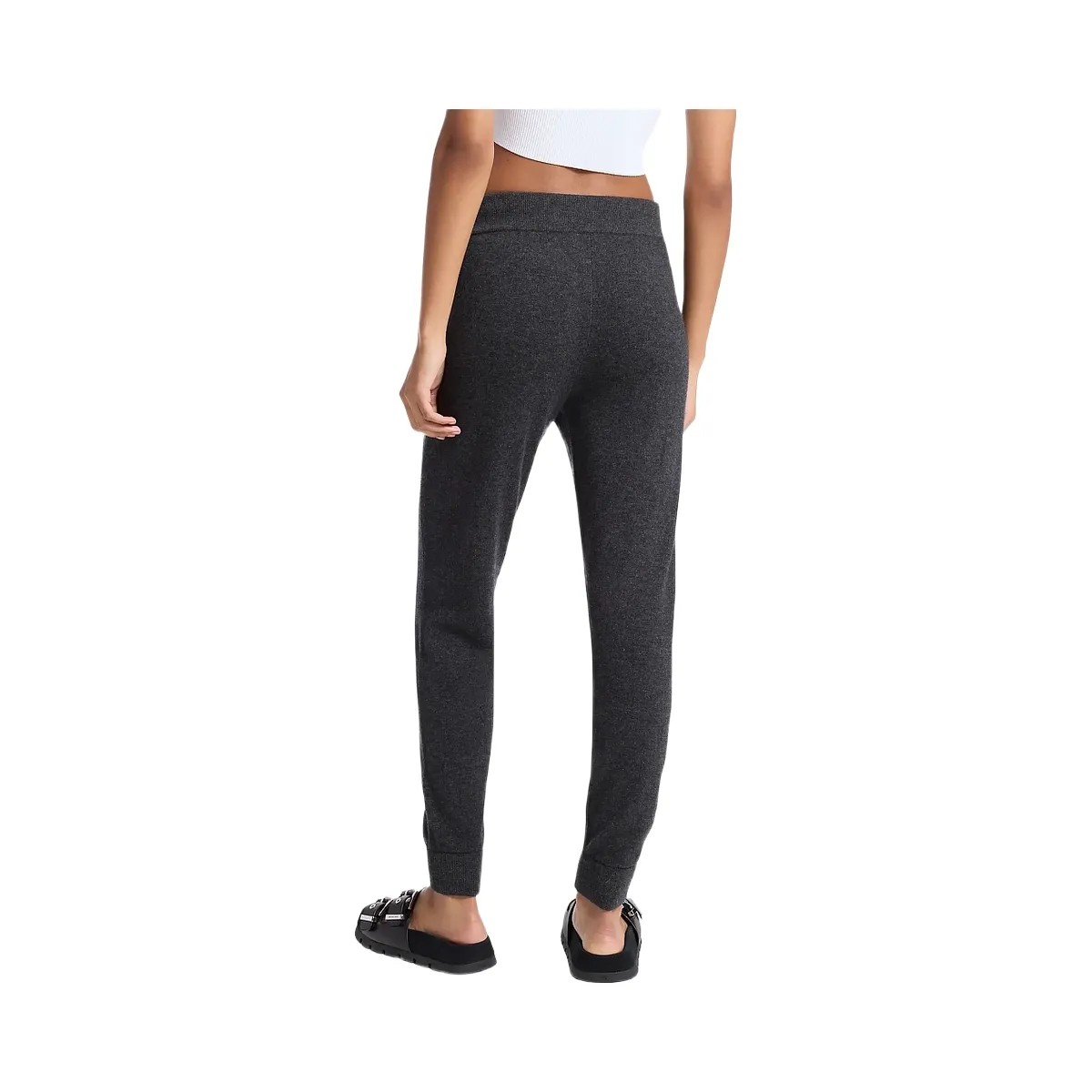 Michael Kors Wool and Cashmere Blend Joggers Charcoal_melange - HypeFly India View 3