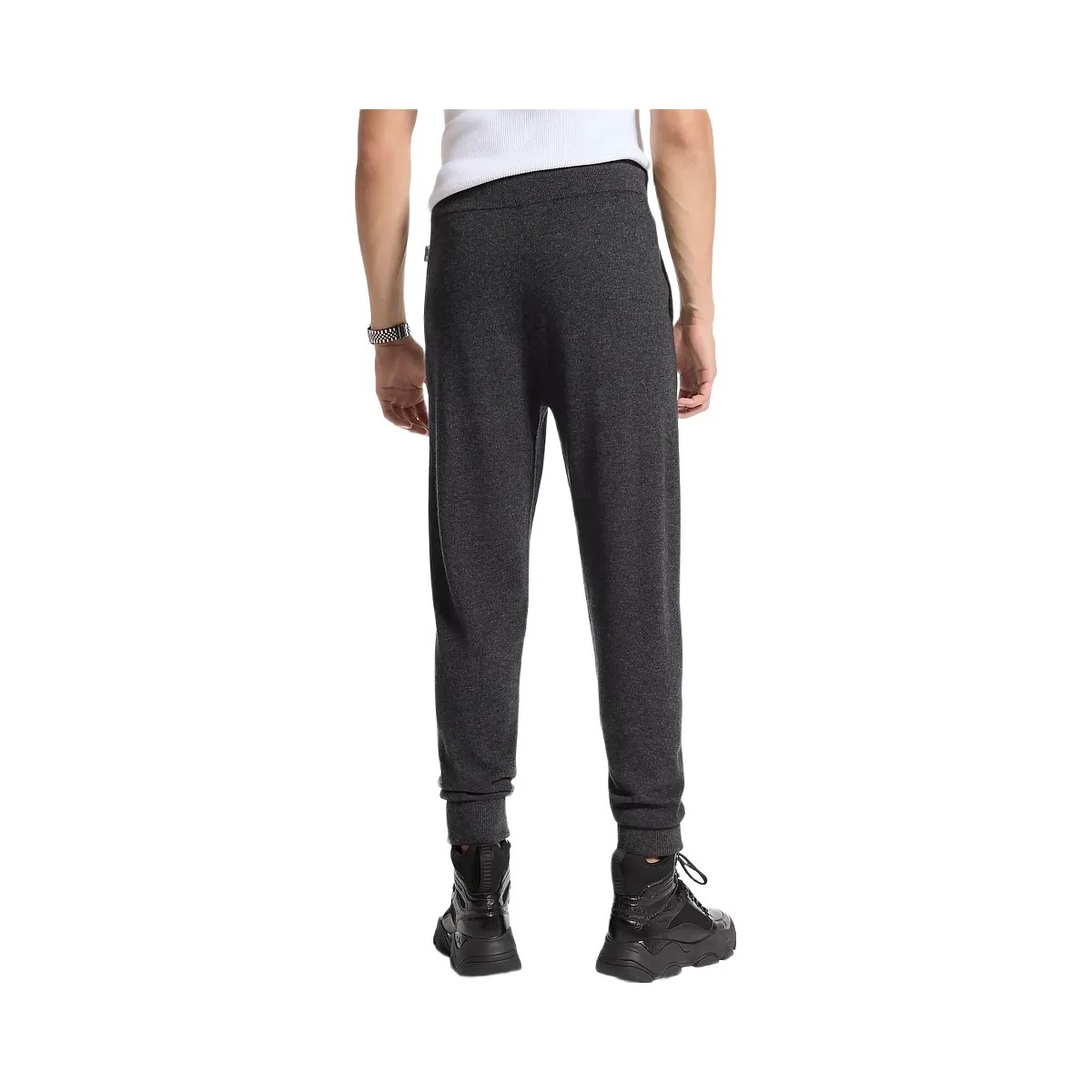 Michael Kors Wool and Cashmere Blend Joggers Charcoal_melange - HypeFly India View 5
