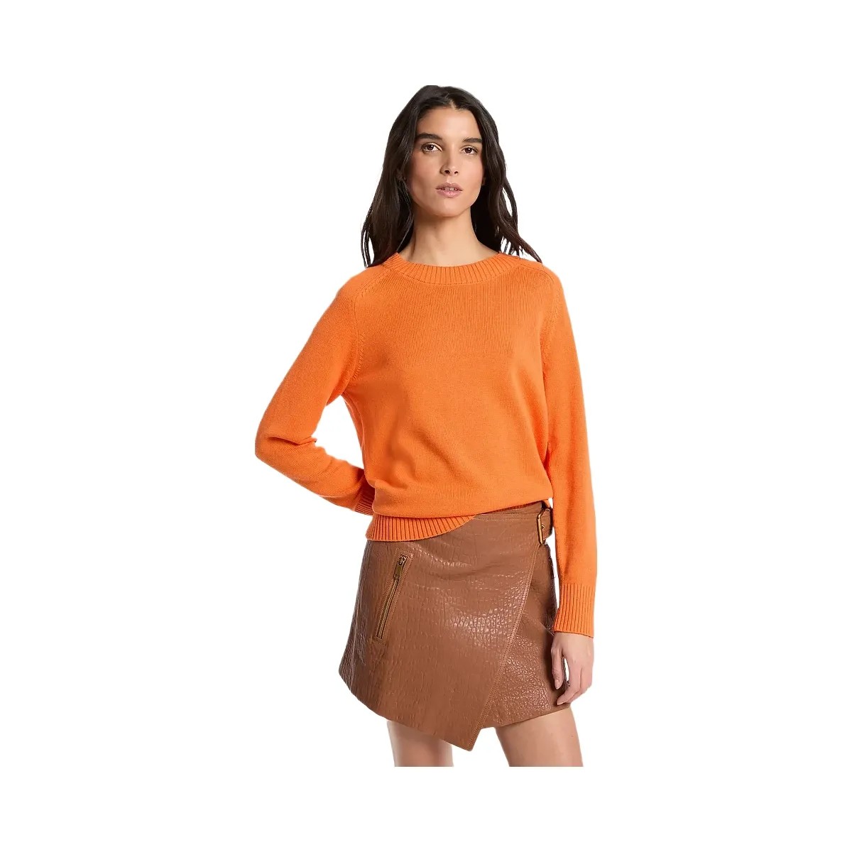 Michael Kors Wool and Cotton Sweater Orange Sorbet - HypeFly India View 1