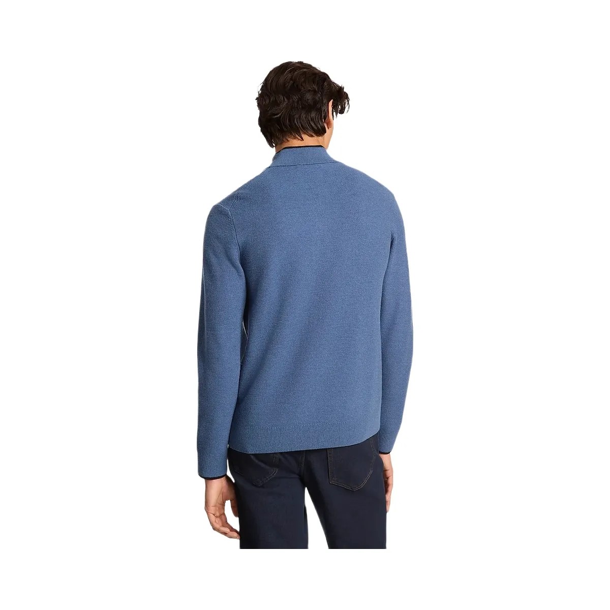 Michael Kors Wool Blend Quarter-Zip Sweater Denim - HypeFly India View 2