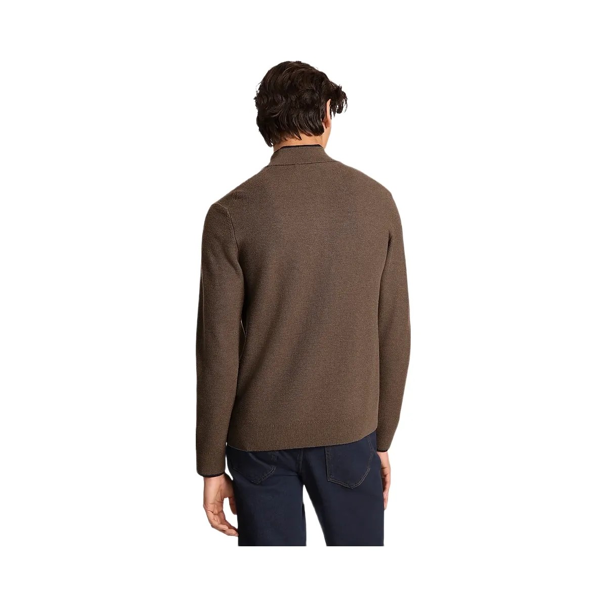 Michael Kors Wool Blend Quarter-Zip Sweater Mushroom - HypeFly India View 2