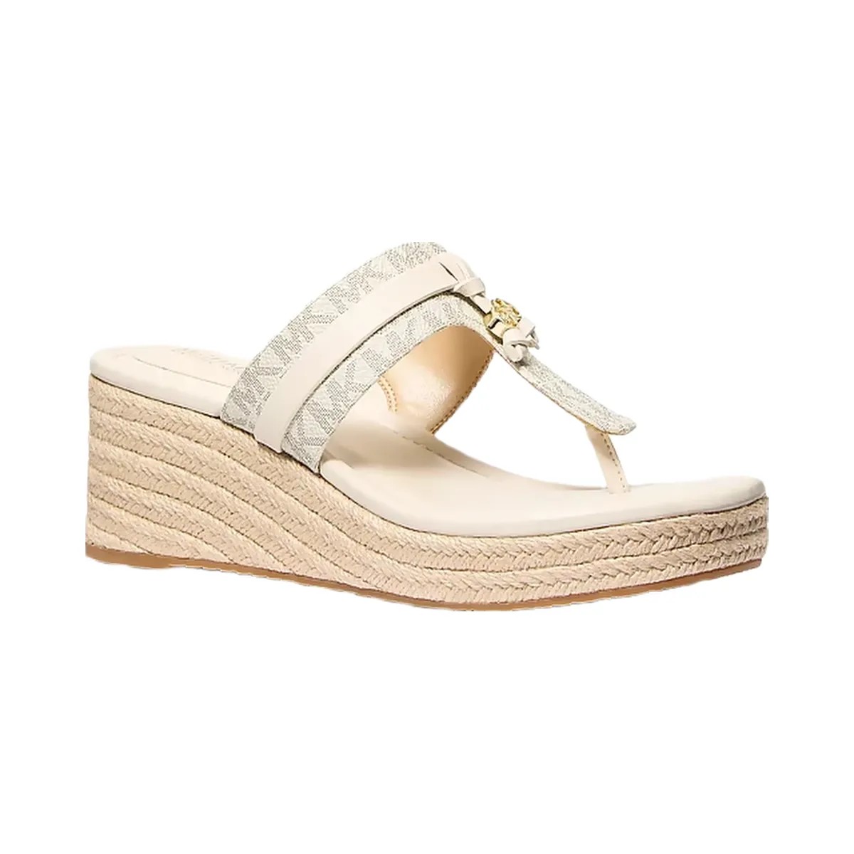 Michael Kors Zoe Signature Logo Wedge Sandal Vanilla - HypeFly India View 1