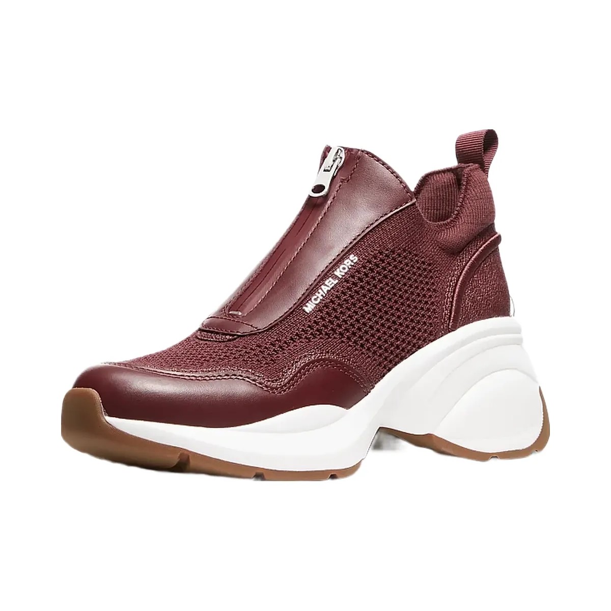 Michael Kors Zuma Mixed-Media Trainer Oxblood - HypeFly India View 5