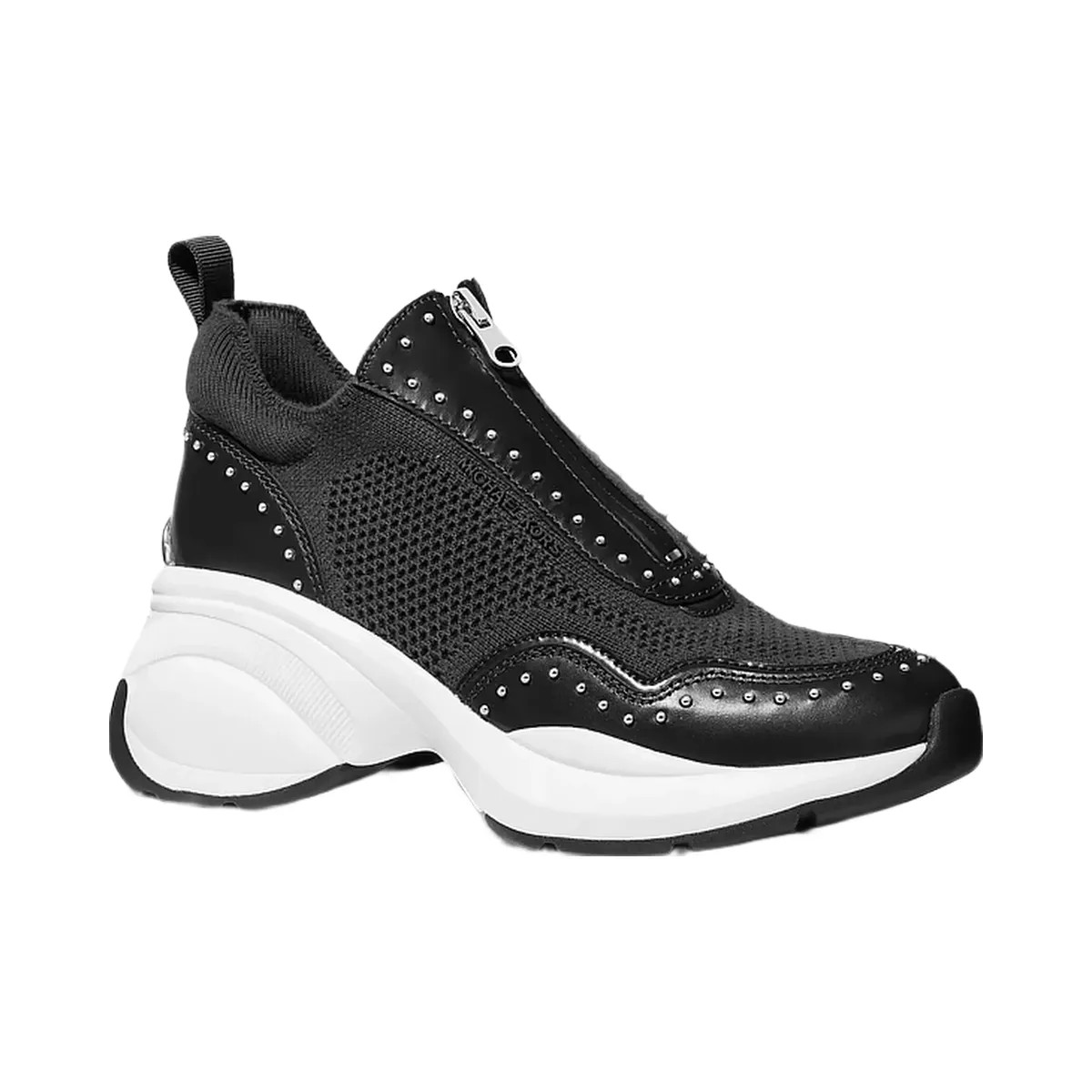Michael Kors Zuma Studded Mixed-Media Trainer Black - HypeFly India View 1
