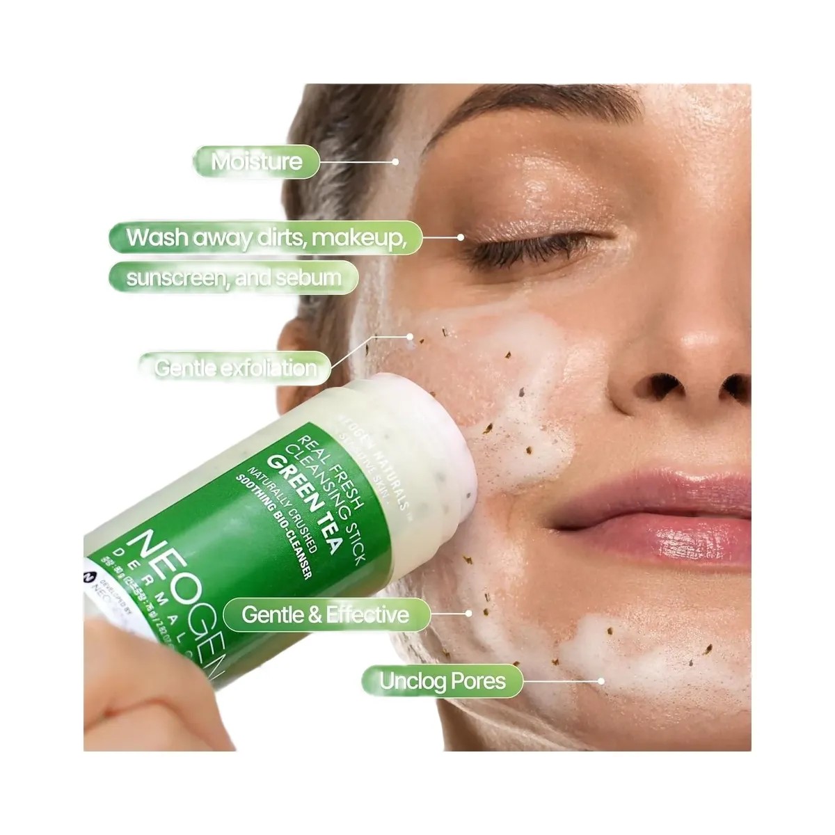 NEOGEN Real Fresh Cleansing Stick Green Tea - HypeFly India View 5