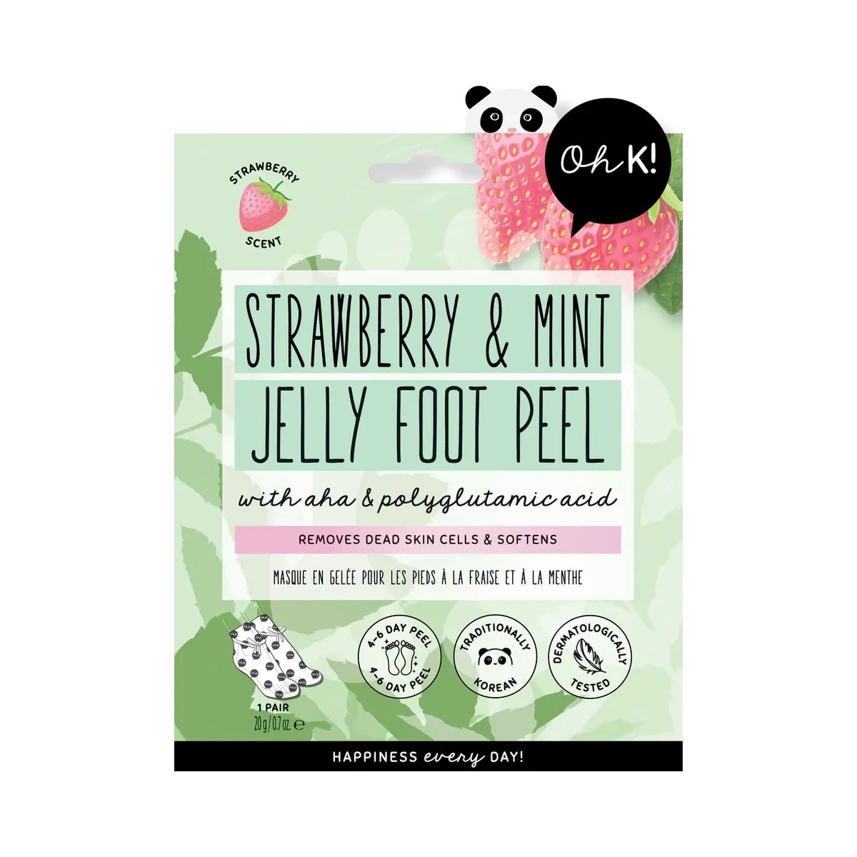 Oh K! Strawberry & Mint Jelly Foot Peel - HypeFly India View 1
