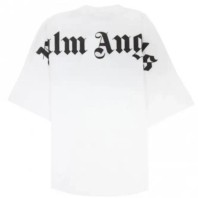 White Palm Angels Oversize Tee BACK CURVED LOGO SLIM TEE OFF WHITE