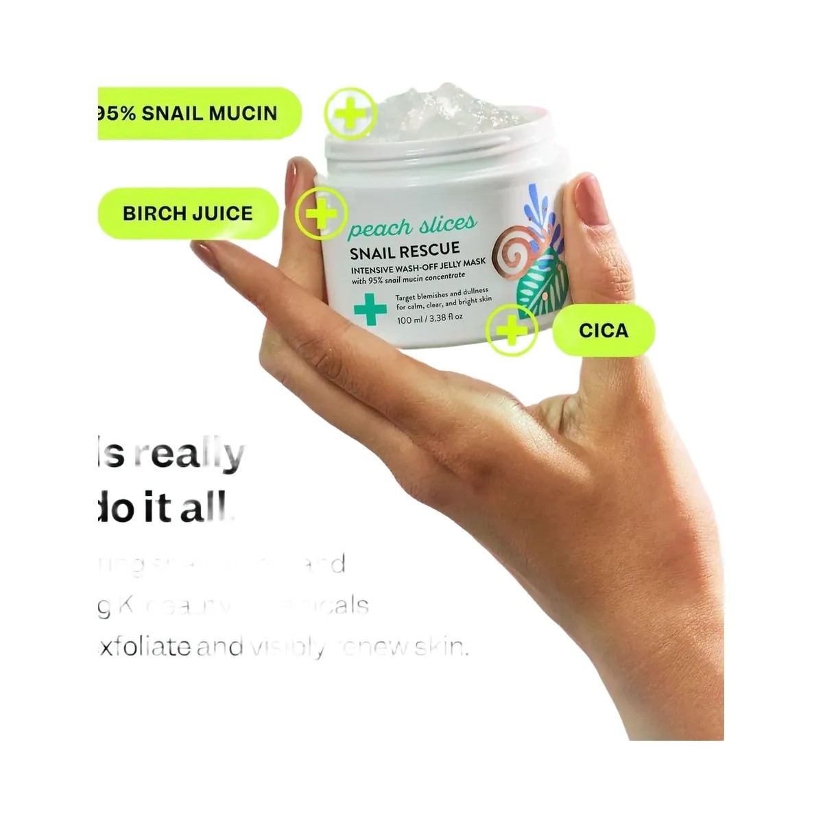 Peach Slices Snail Rescue Intensive Wash-Off Jelly Mask - HypeFly India View 5