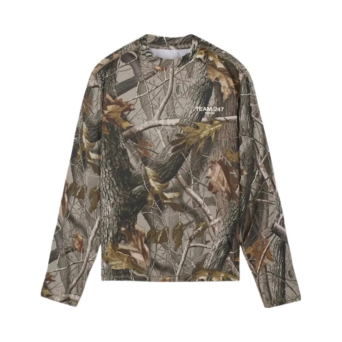 Represent 247 Realtree Long Sleeve Mesh T Shirt Camo - HypeFly India View 1
