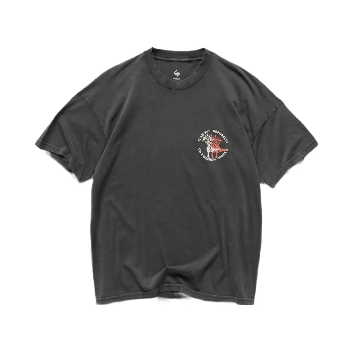 Represent 247 Torch Boxy T Shirt Washed Black - HypeFly India View 1