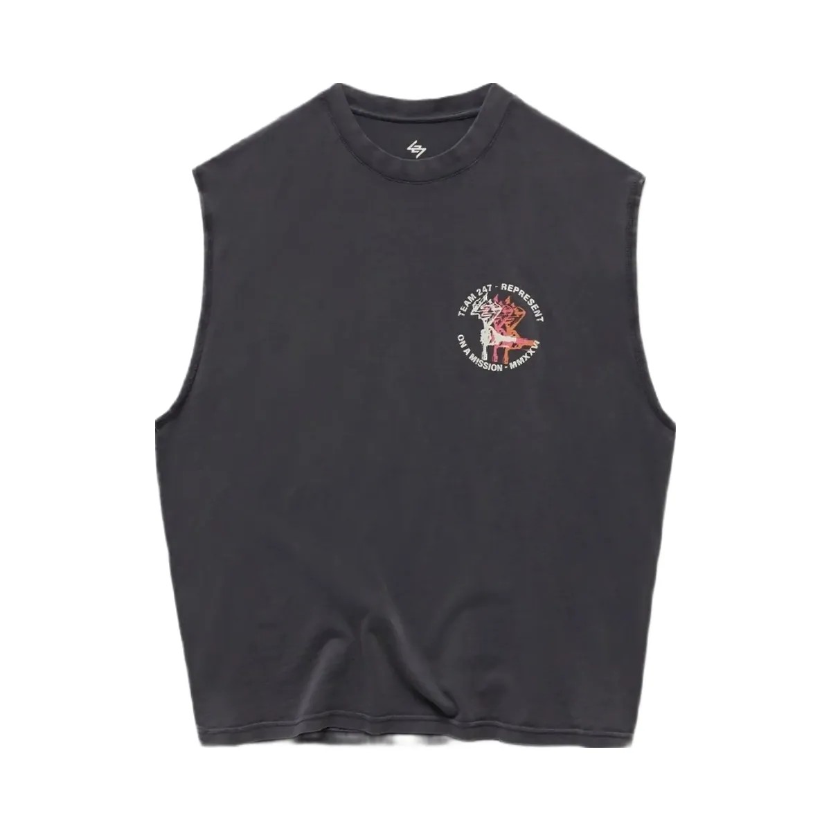 Represent 247 Torch Boxy Tank Washed Black - HypeFly India View 1
