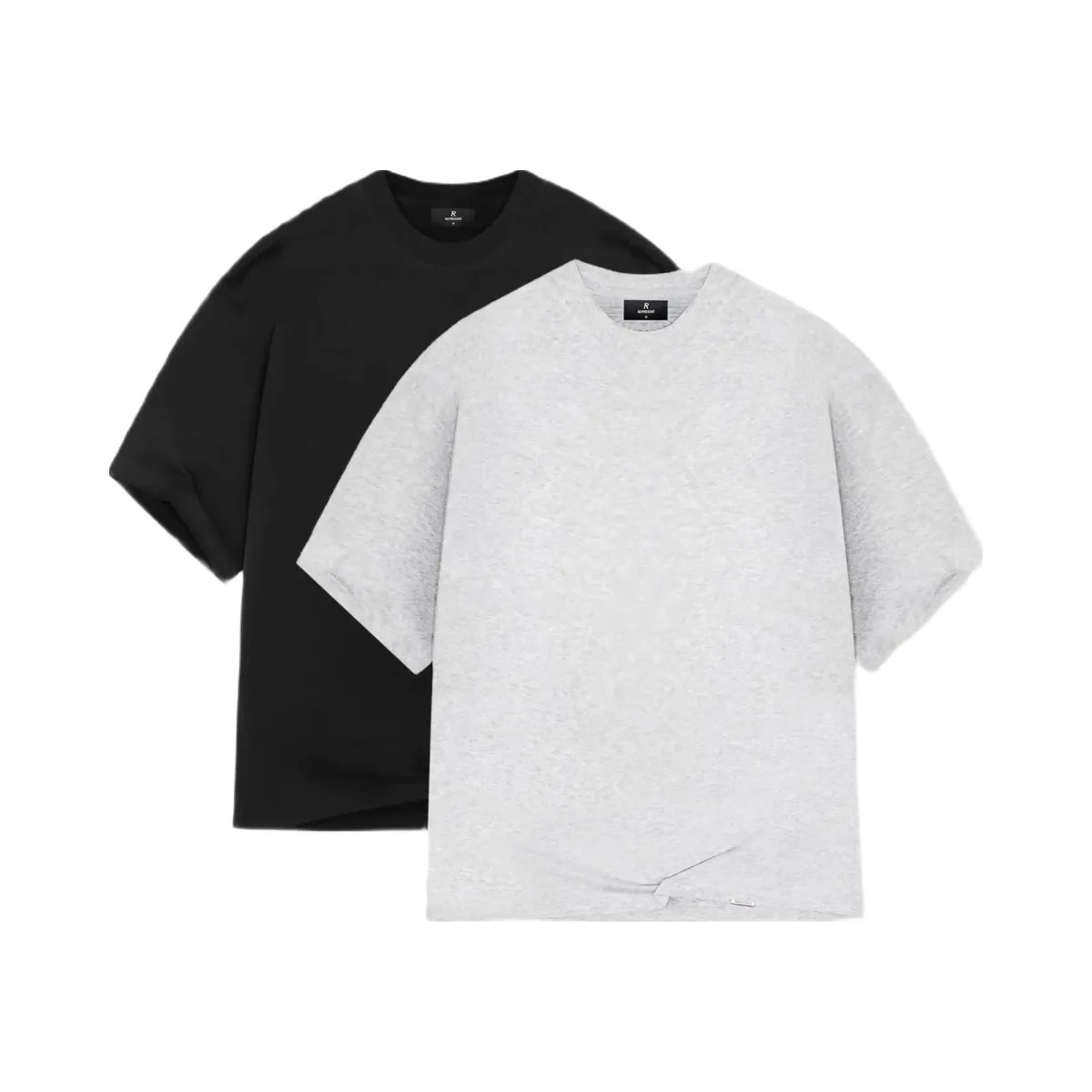 Represent 2 X Initial Boxy T Shirt Black Ice Grey Marl - HypeFly India View 1