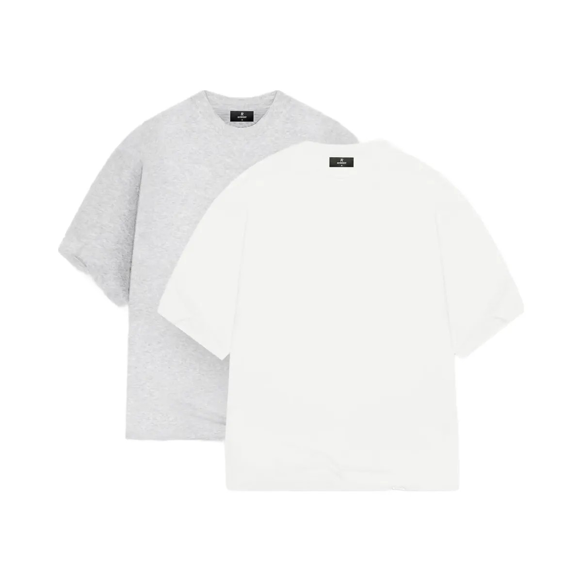 Represent 2 X Initial Boxy T Shirt Flat White Ice Grey Marl - HypeFly India View 1