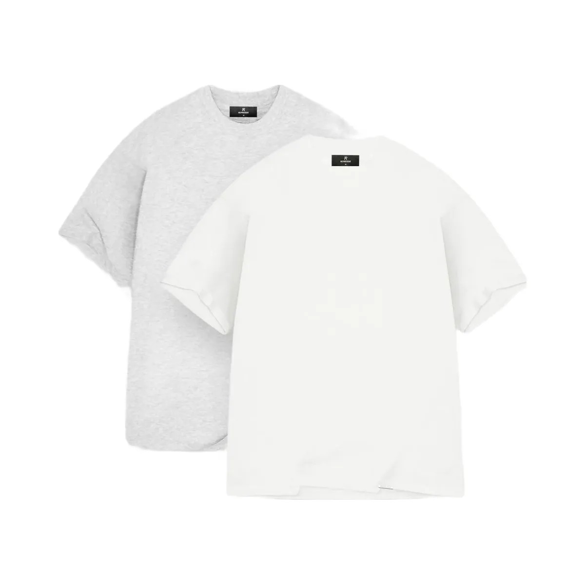 Represent 2 X Initial Oversized T Shirt Flat White Ice Grey Marl - HypeFly India View 1