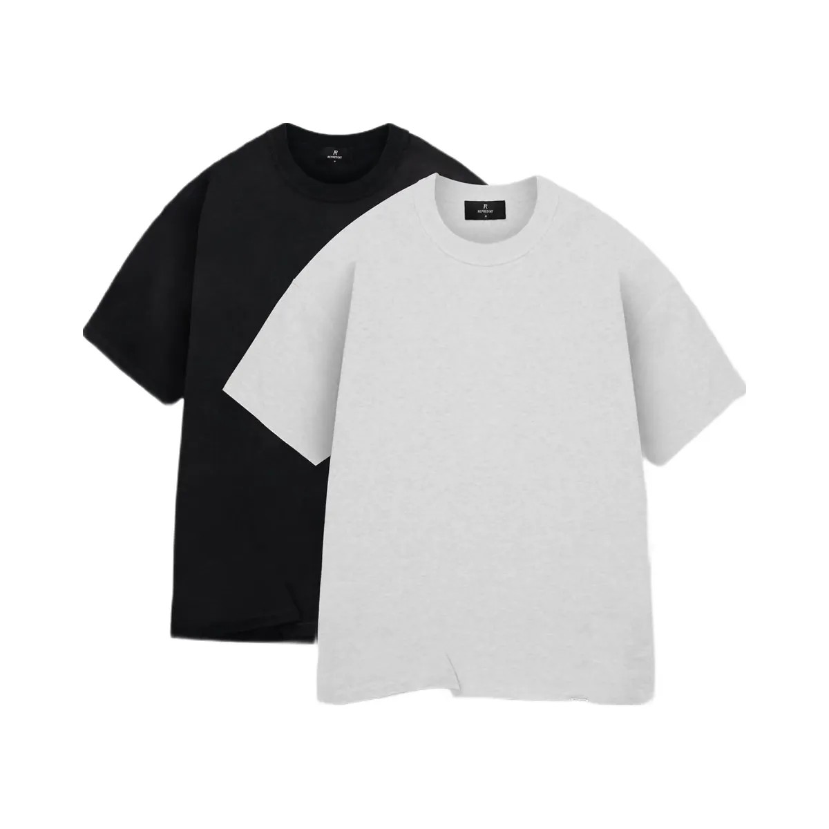 Represent 2 X Initial T Shirt Black Ice Grey Marl - HypeFly India View 1