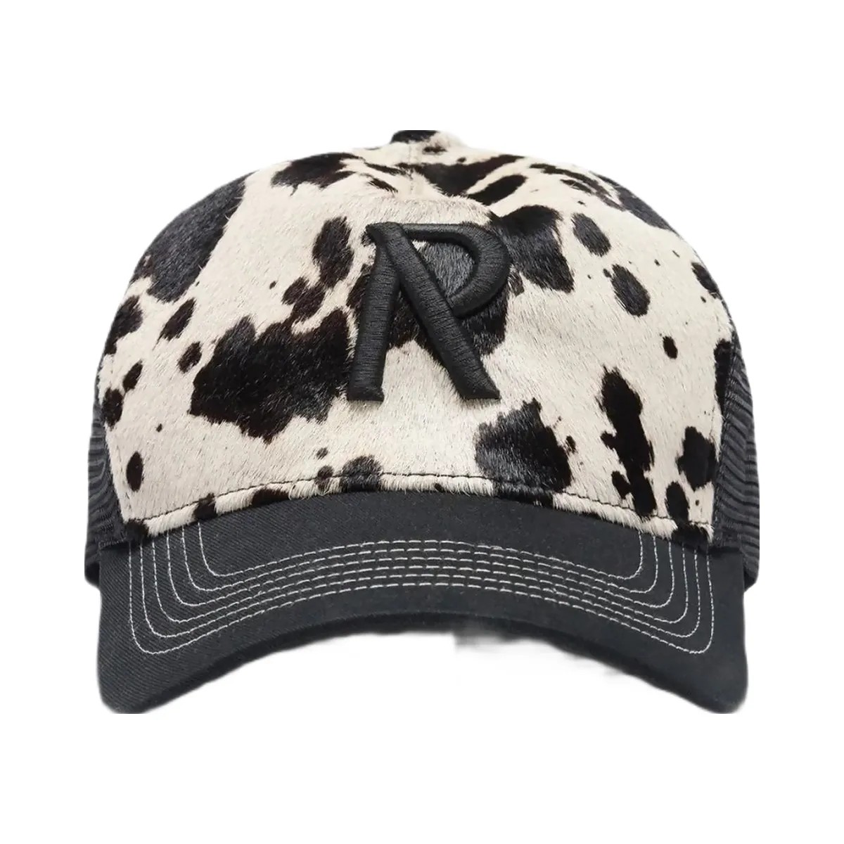 Represent Cowhide Print Cap Flat White Jet Black - HypeFly India View 1