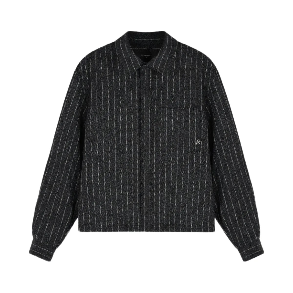 Represent Cropped Dress Shirt Black Pinstripe - HypeFly India View 1