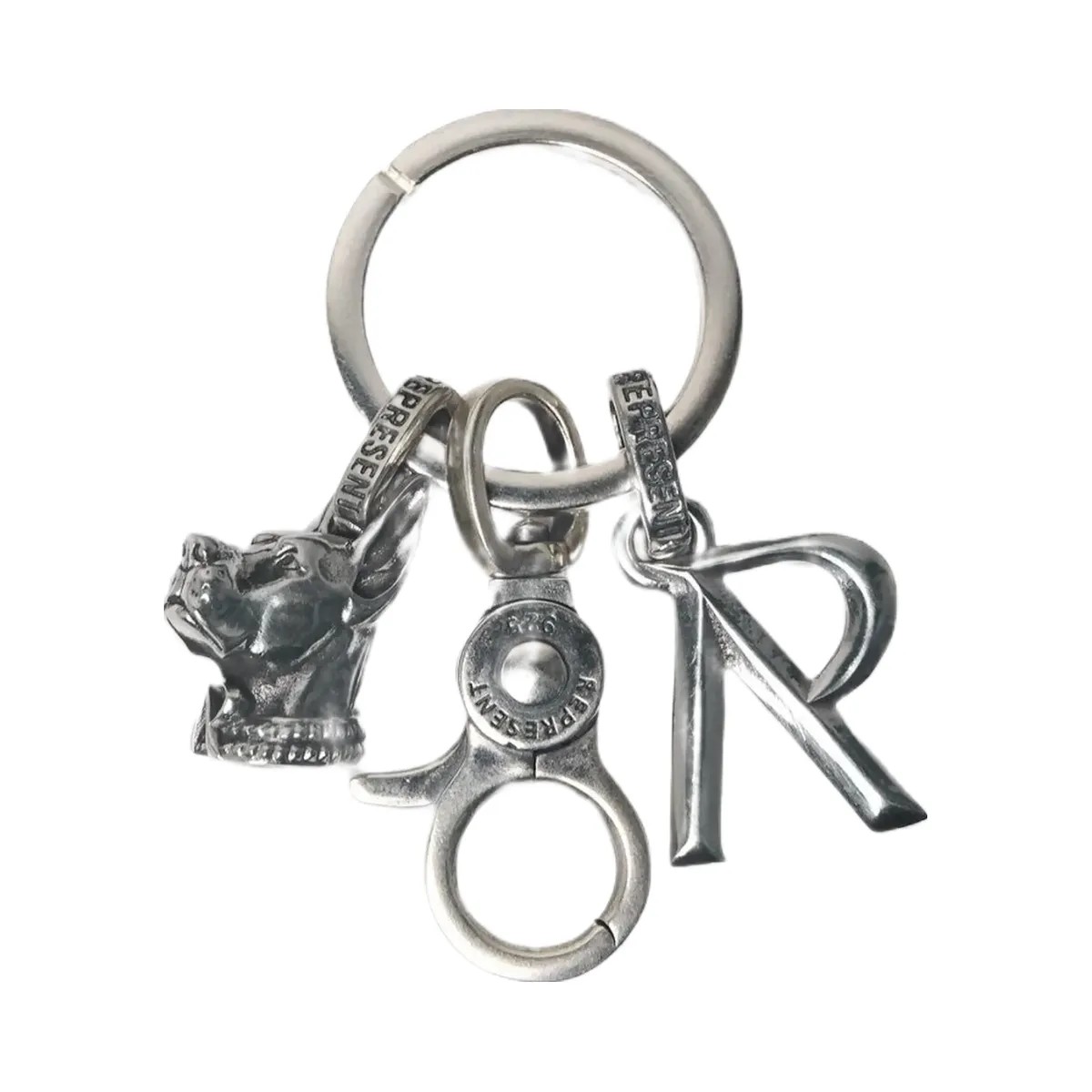 Represent Doberman Initial Key Chain Silver - HypeFly India View 1