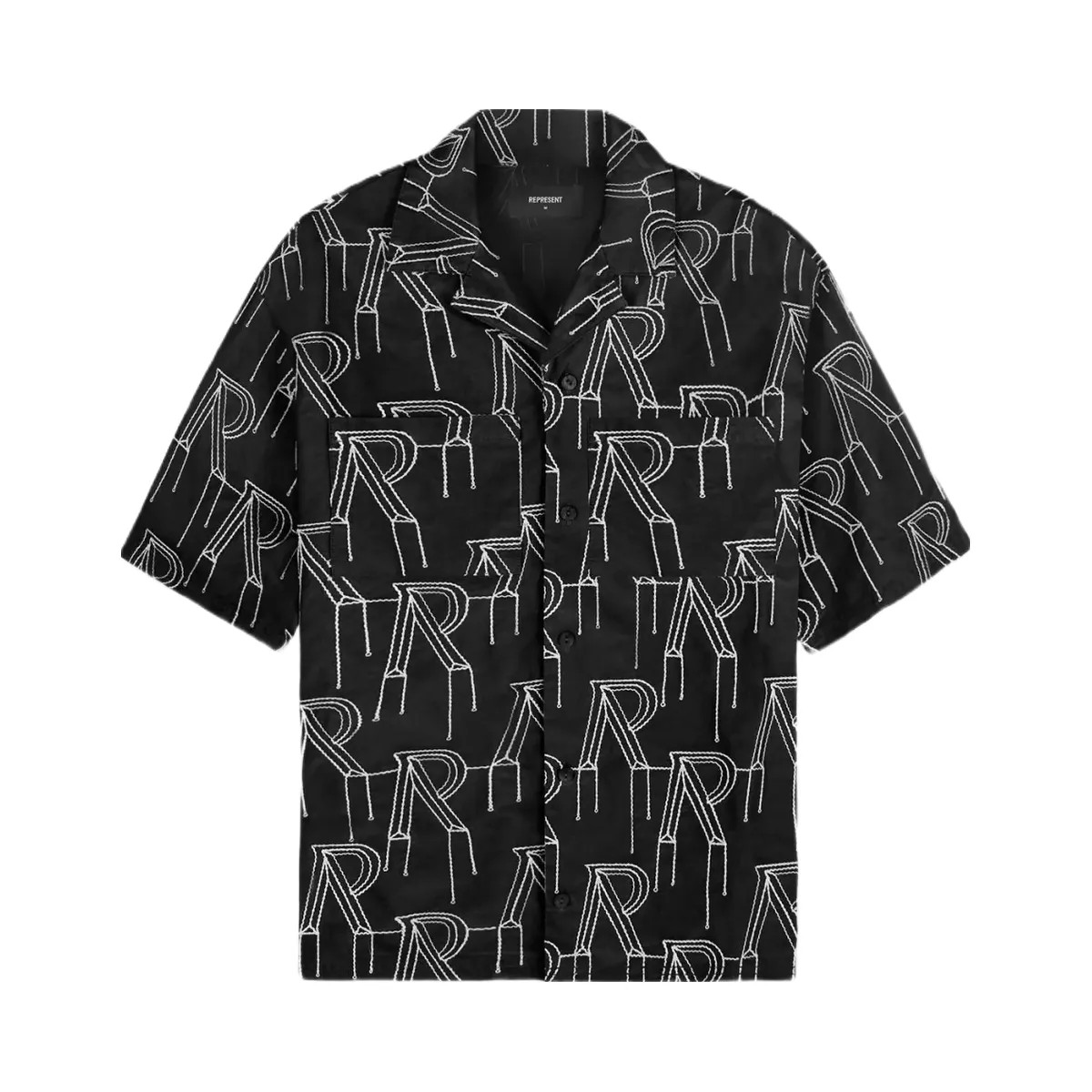 Represent Embroidered Initial Overshirt Black - HypeFly India View 1