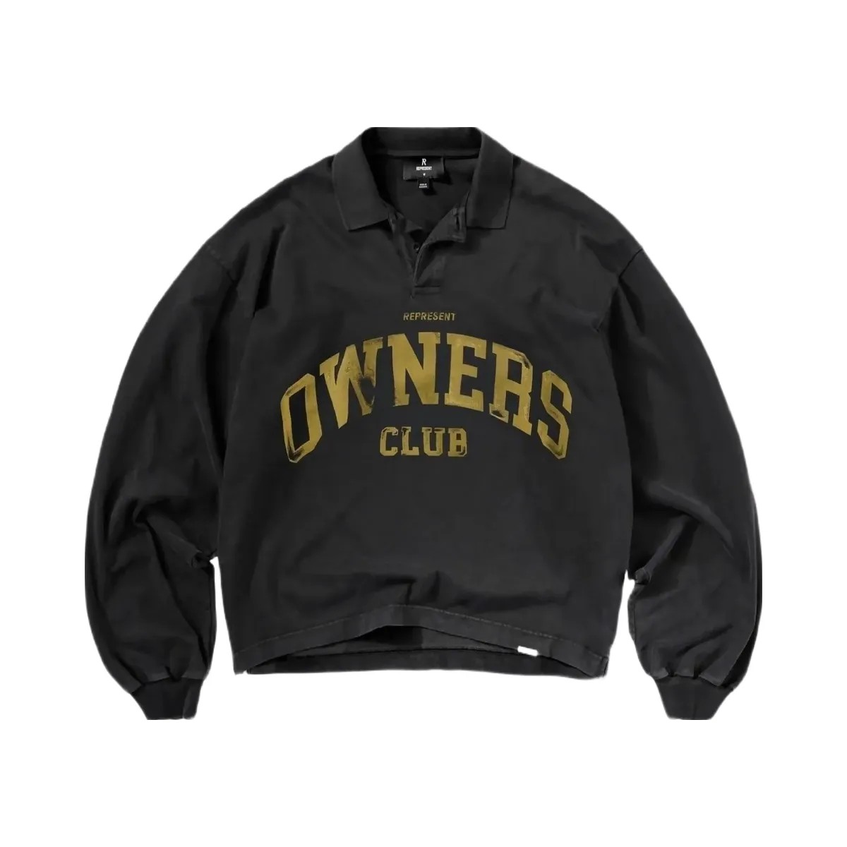 Represent Fw25 Represent Owners Club Rugby Polo Faded Black - HypeFly India View 1