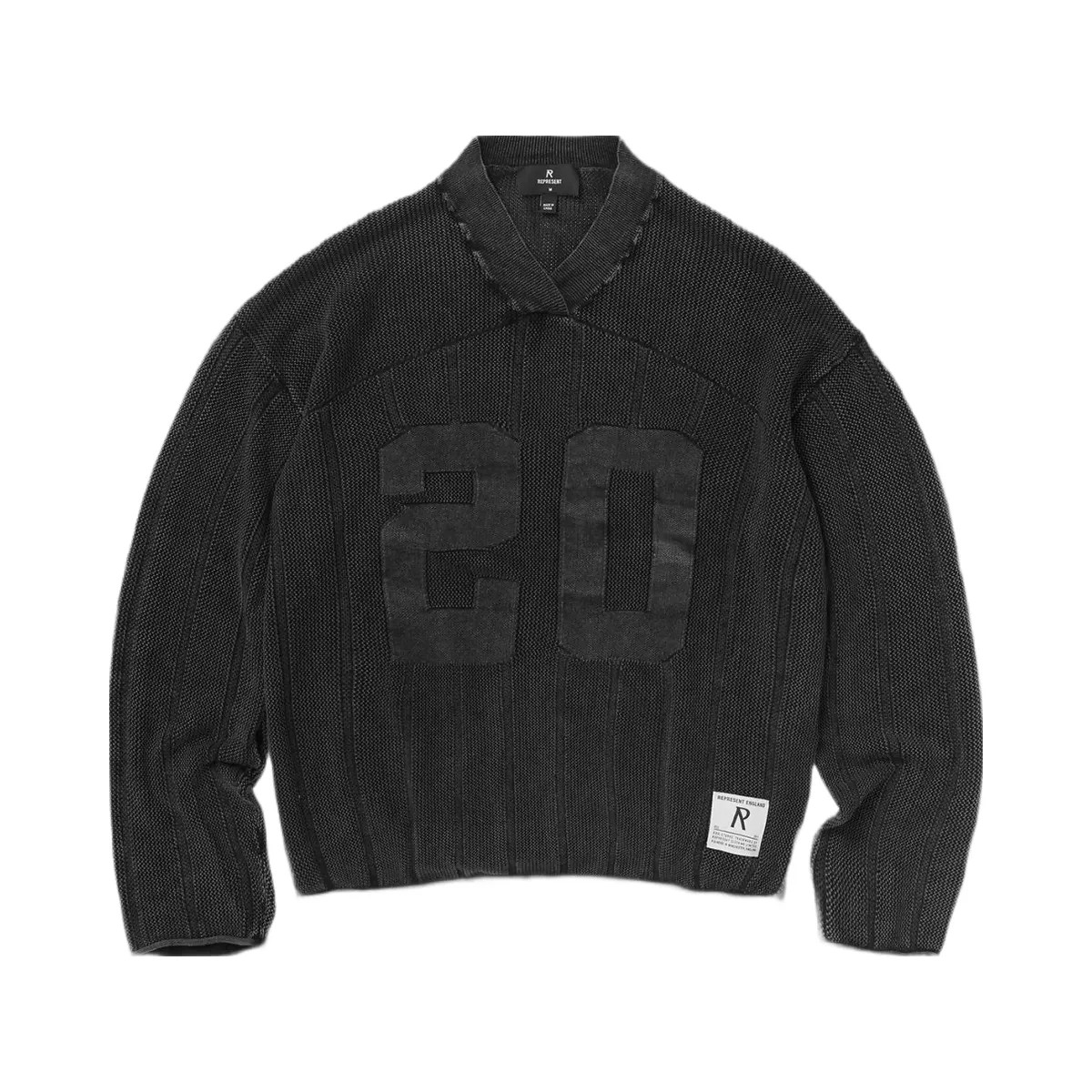 Represent Knitted Varsity Long Sleeve Jersey Vintage Grey - HypeFly India View 1