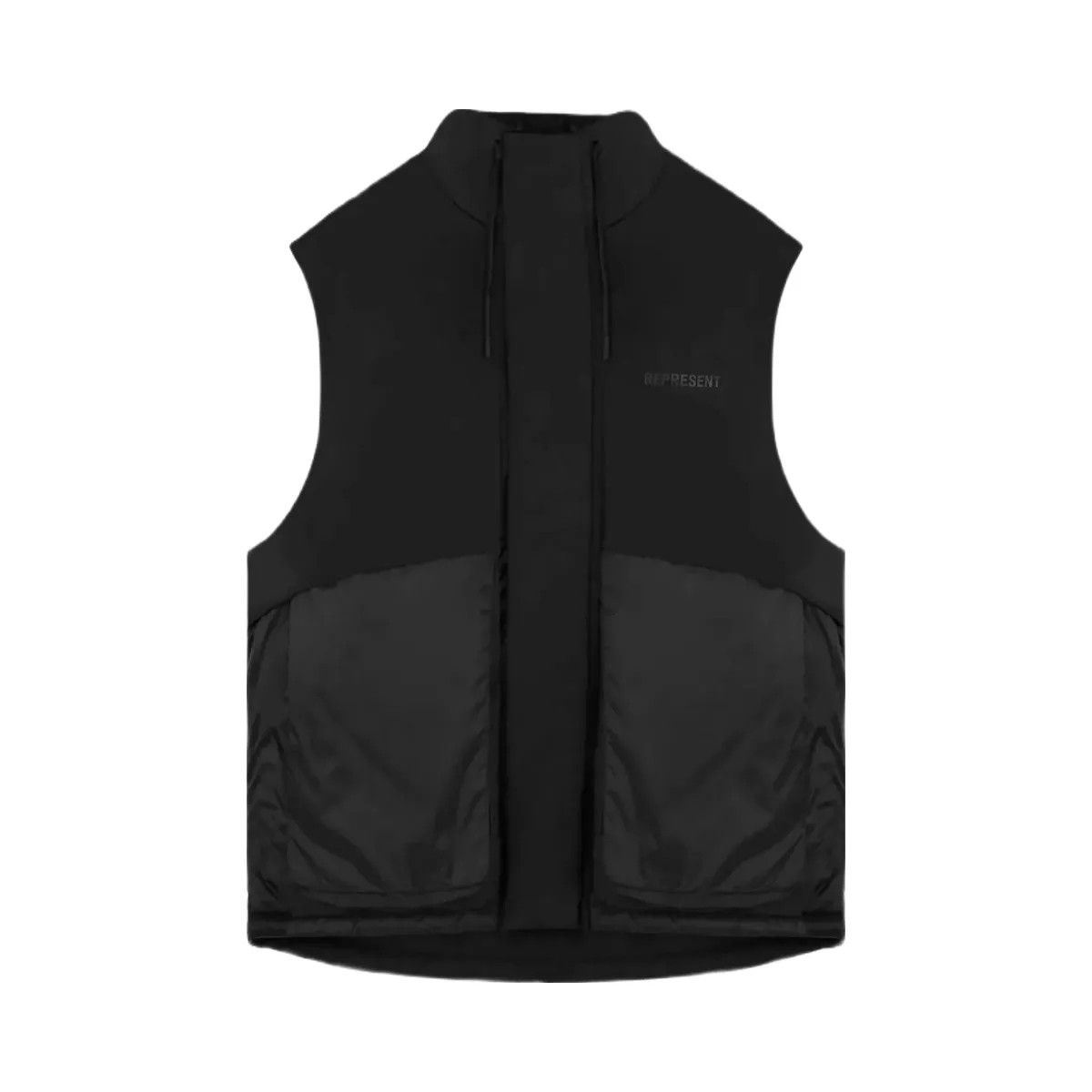 Represent Layered Puffer Gilet Jet Black - HypeFly India View 1