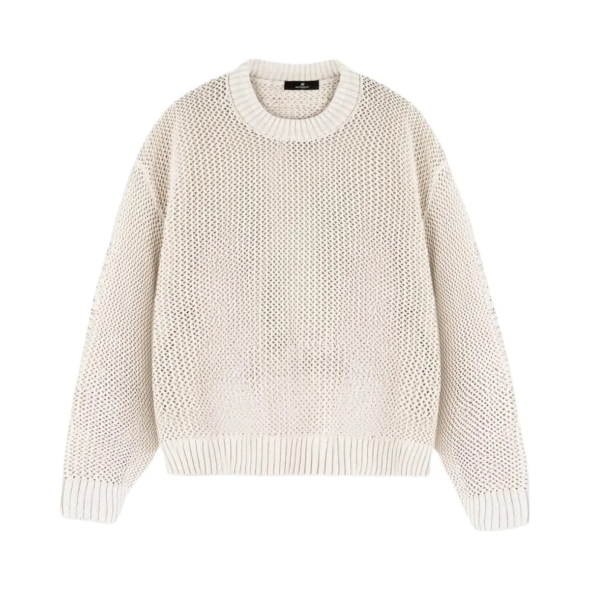 Represent Open Gauge Knit Sweater Off White - HypeFly India View 1