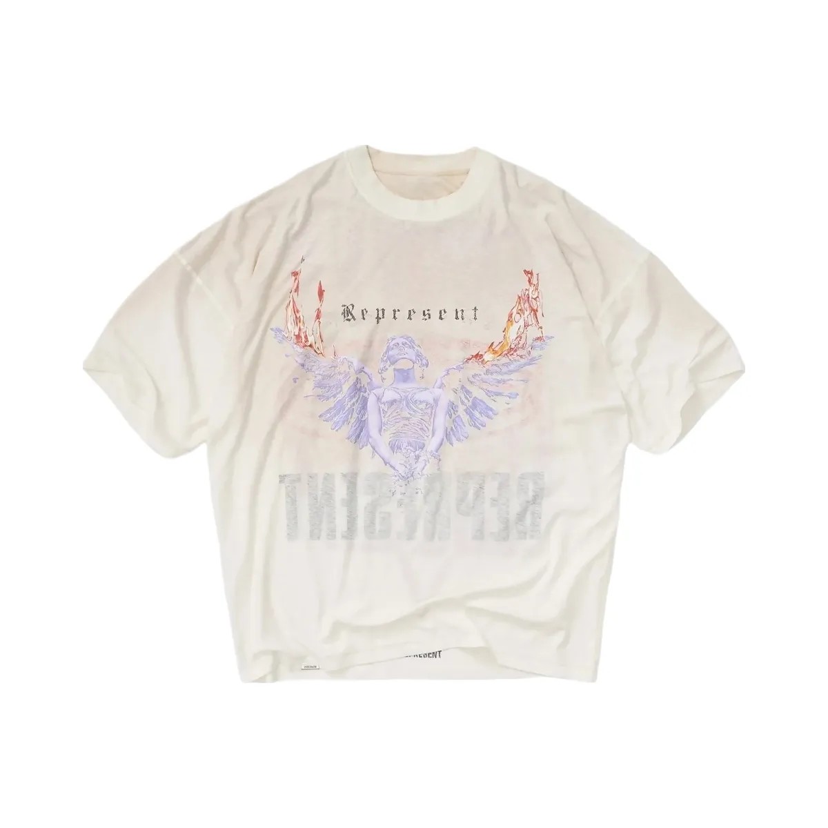 Represent Reversible Living Legacy Tour T Shirt Flat White - HypeFly India View 1
