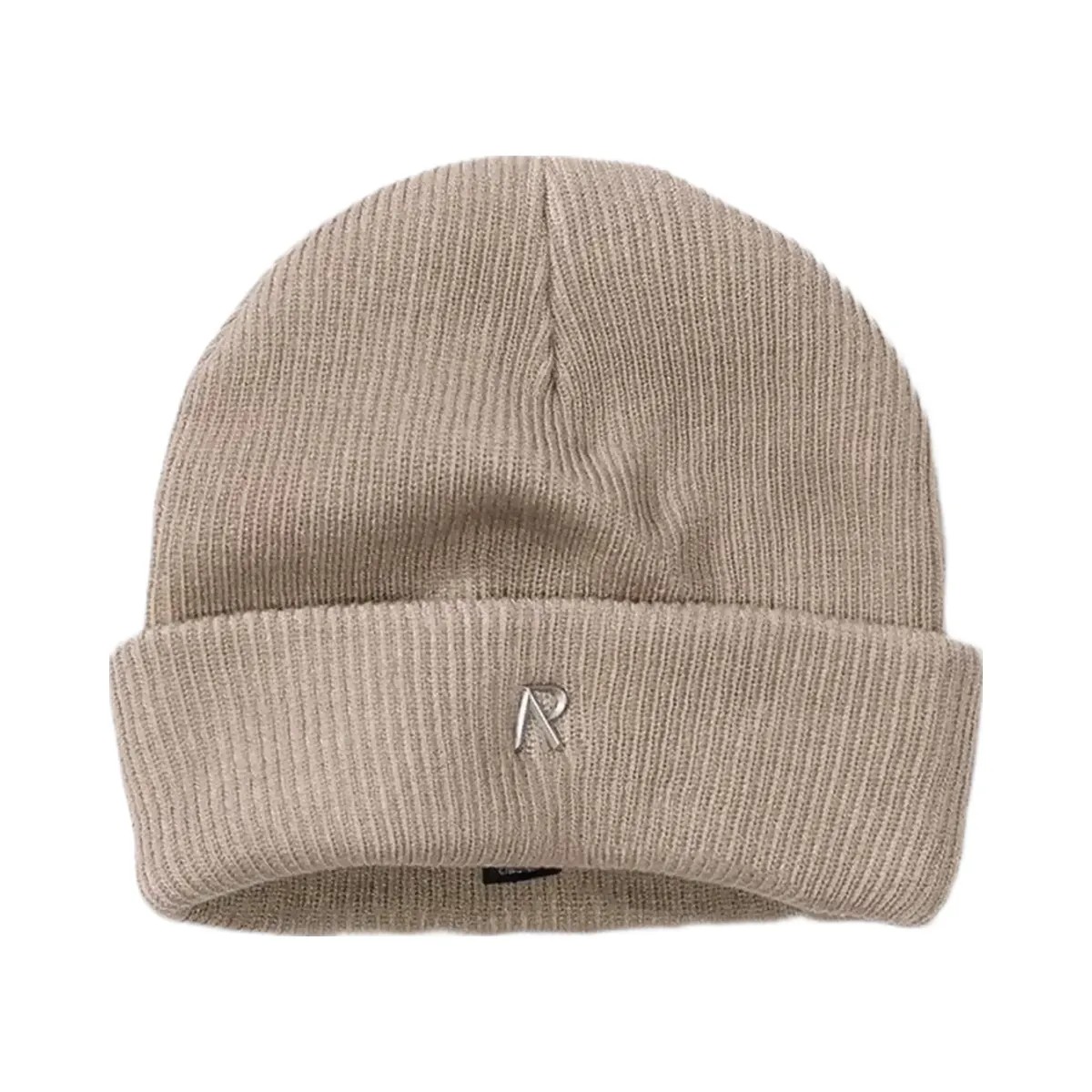 Represent Rib Knit Beanie Dark Taupe - HypeFly India View 1