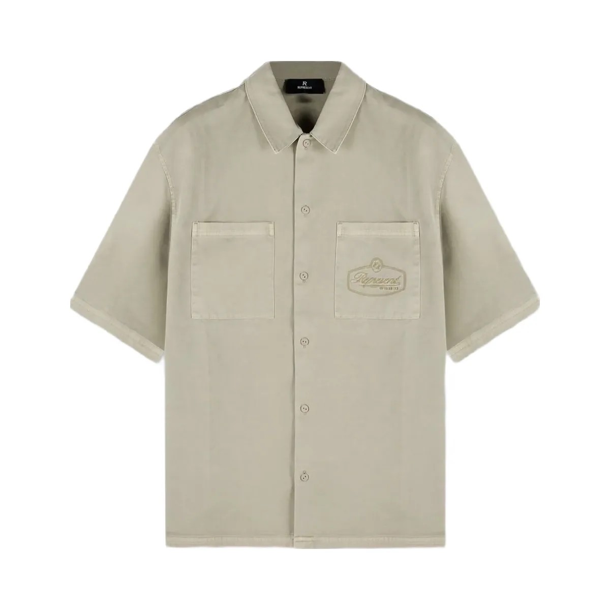 Represent Short Sleeve Cotton Overshirt Beige - HypeFly India View 1