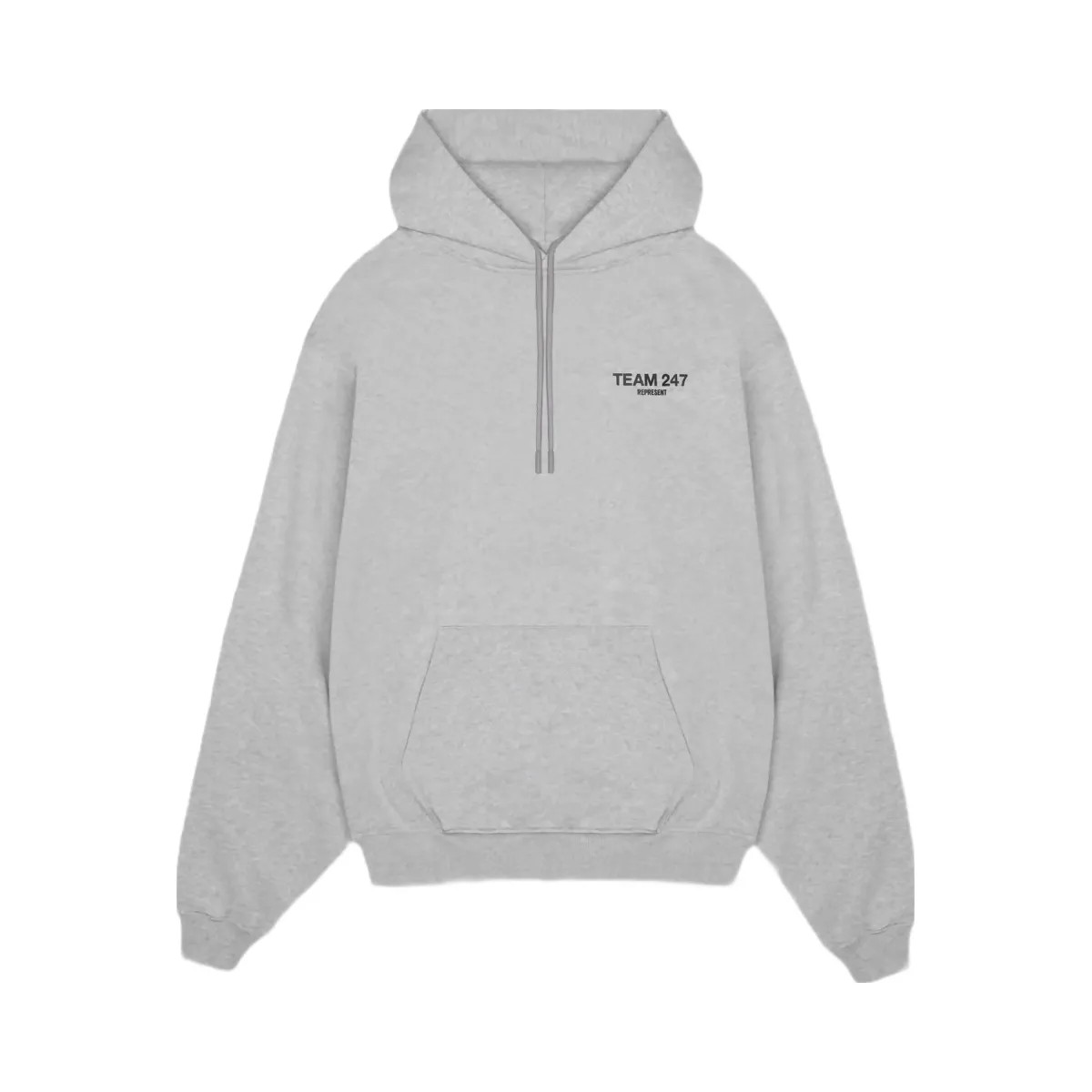 Represent Team 247 Oversized Hoodie Ash Grey Black - HypeFly India View 1