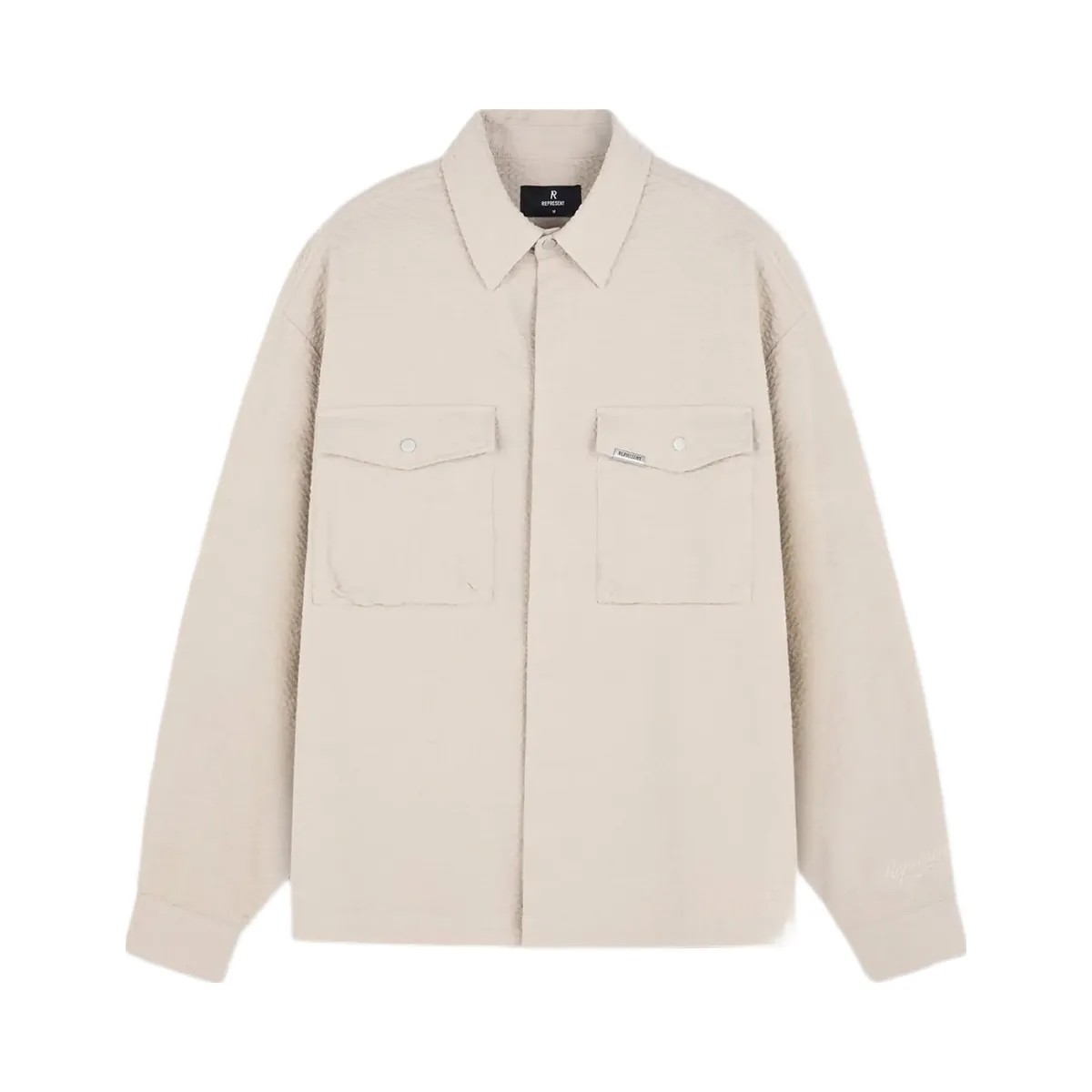 Represent Textured Long Sleeve Shirt Champagne - HypeFly India View 1