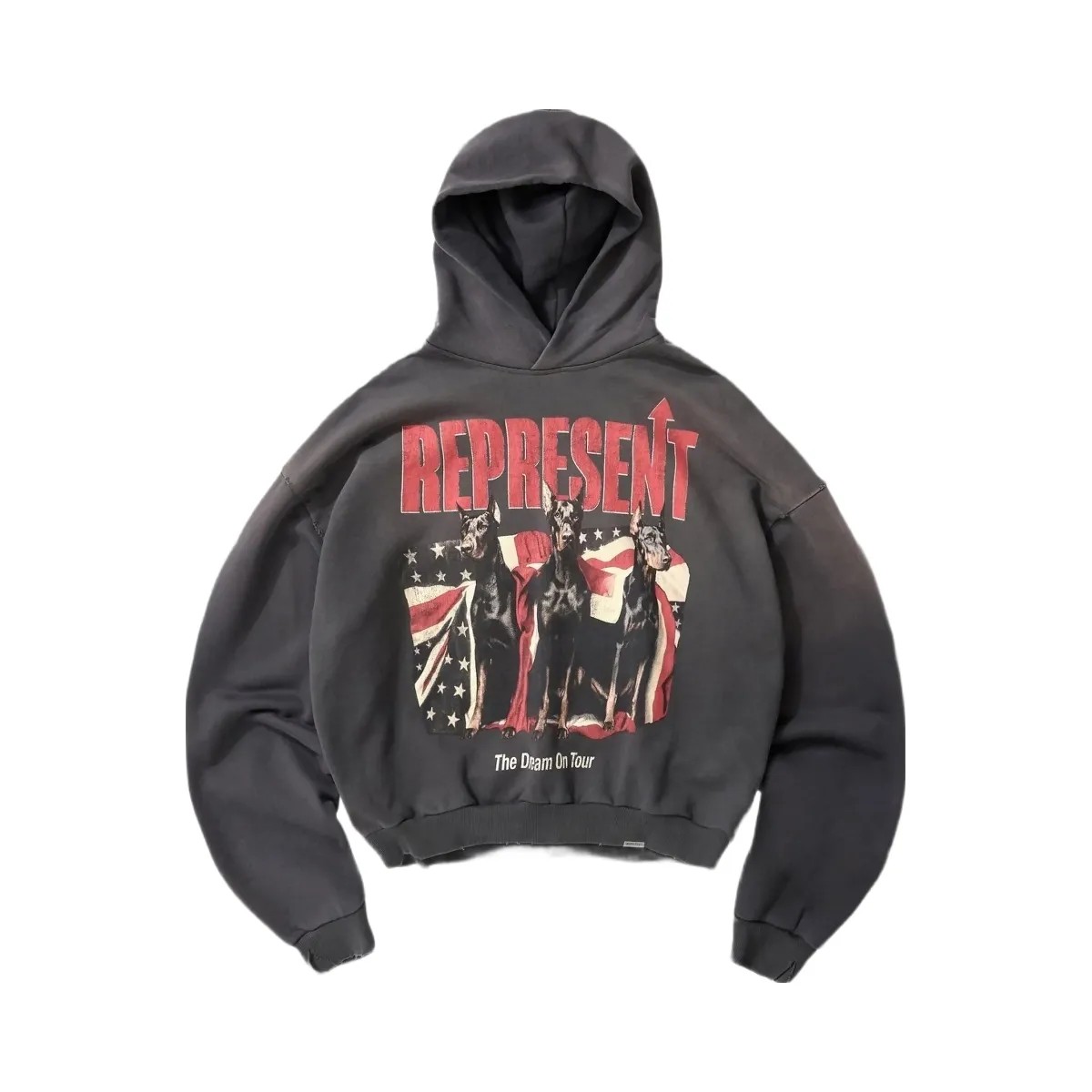 Represent The American Dream Tour Hoodie Sun Fade Grey - HypeFly India View 1