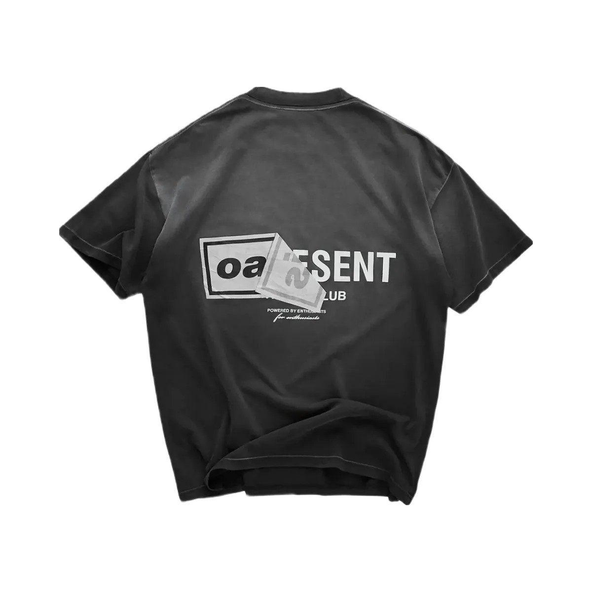 Represent X Oasis Owners Club T Shirt Stained Black - HypeFly India View 1