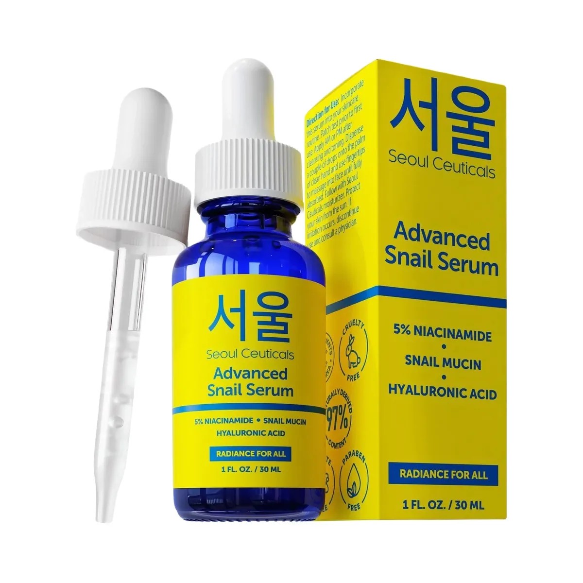 Seoul Ceuticals Korean Skin Care Niacinamide Advanced Snail Serum - HypeFly India View 1