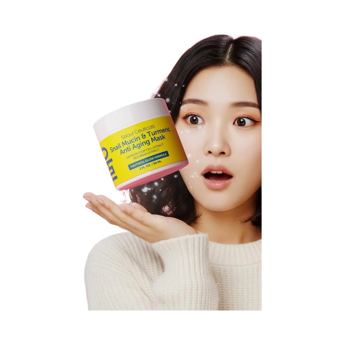 Seoul Ceuticals Korean Skin Care Snail Mucin & Turmeric Anti Aging Mask - HypeFly India View 2
