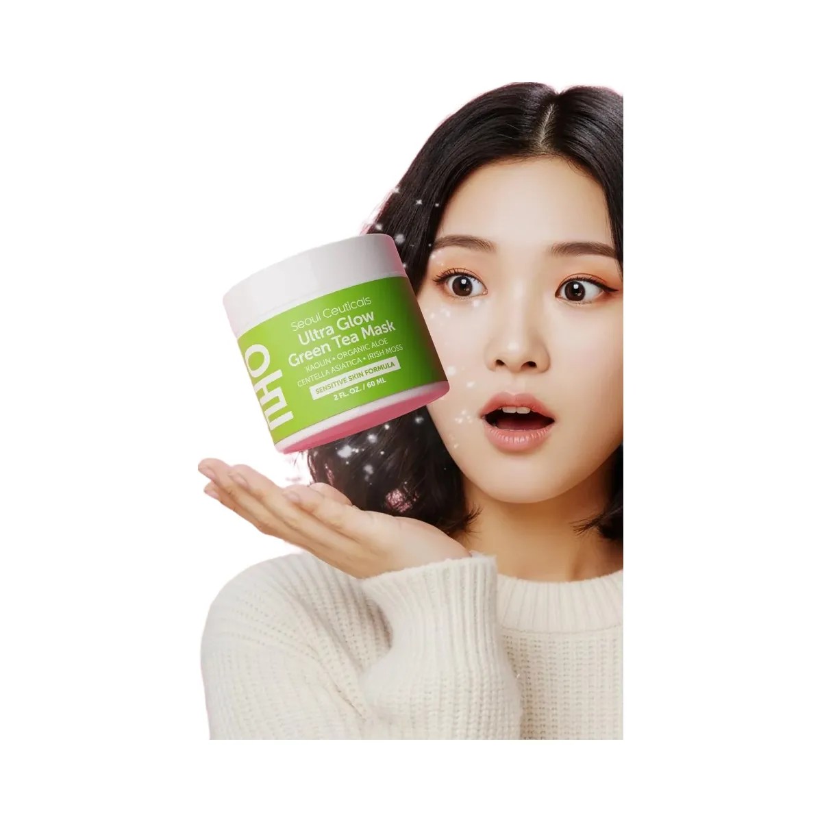 Seoul Ceuticals Korean Skin Care Ultra Glow Green Tea Mask - HypeFly India View 2