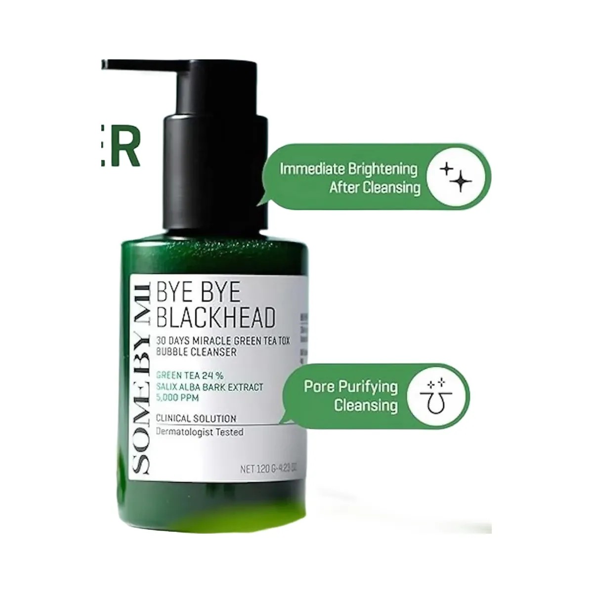 SOME BY MI Bye Bye Blackhead Green Tea Tox Bubble Cleanser - HypeFly India View 2