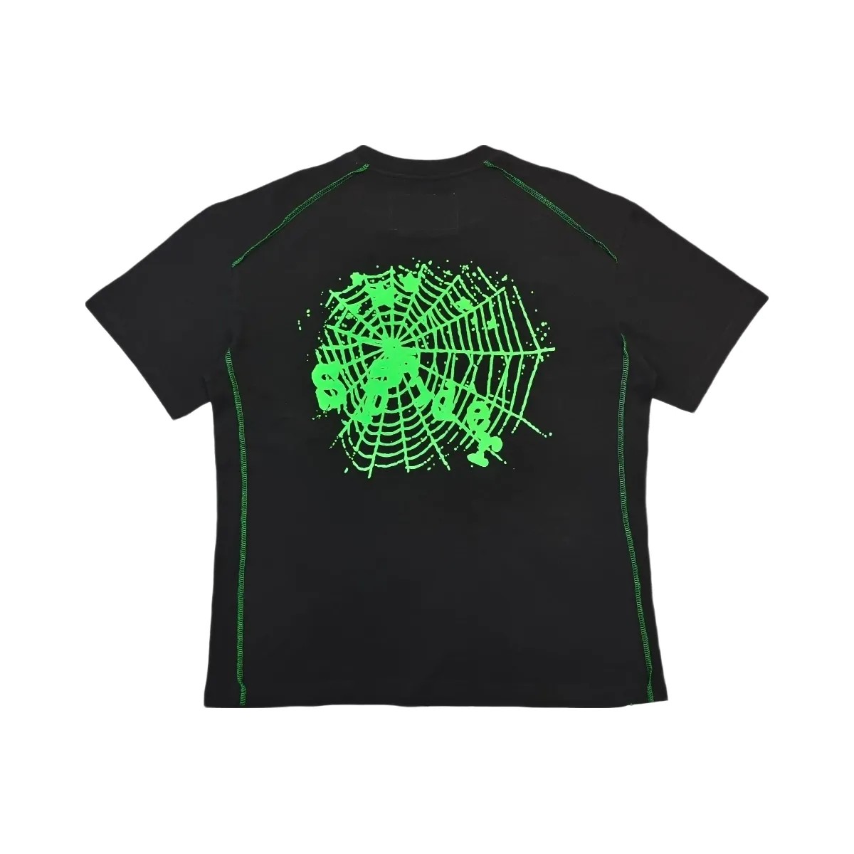 SP5DER Contrast Stitch Slub T-Shirt Black - HypeFly India View 2