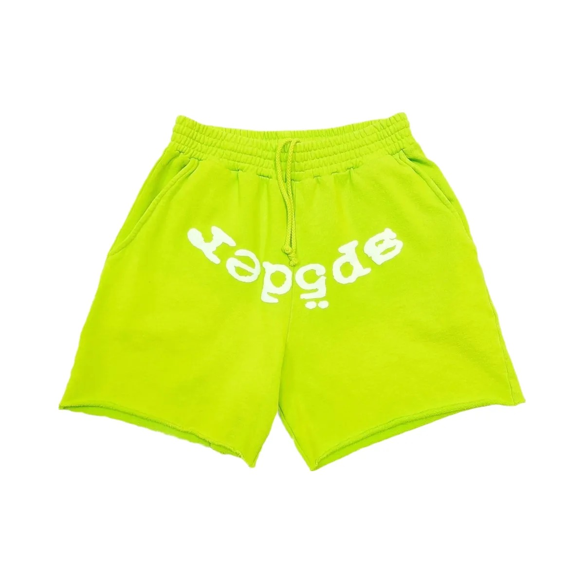 SP5DER Og Web V2 Sweatshort Acid Green - HypeFly India View 1