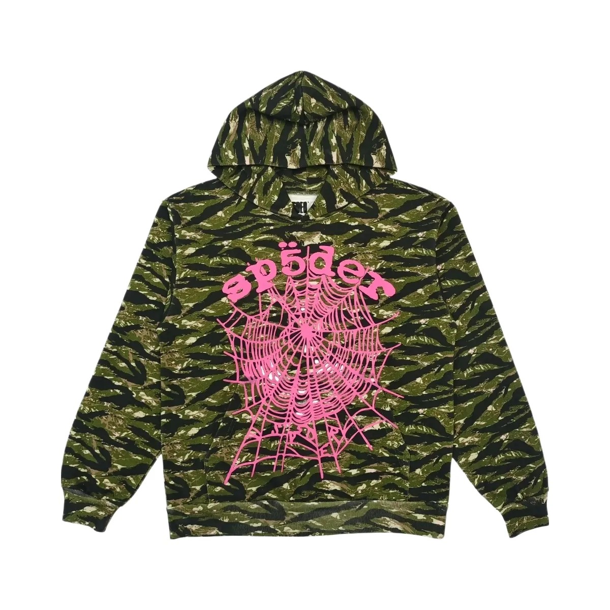 SP5DER Og Web V2 Tiger Camo Hoodie Tiger Camo - HypeFly India View 1