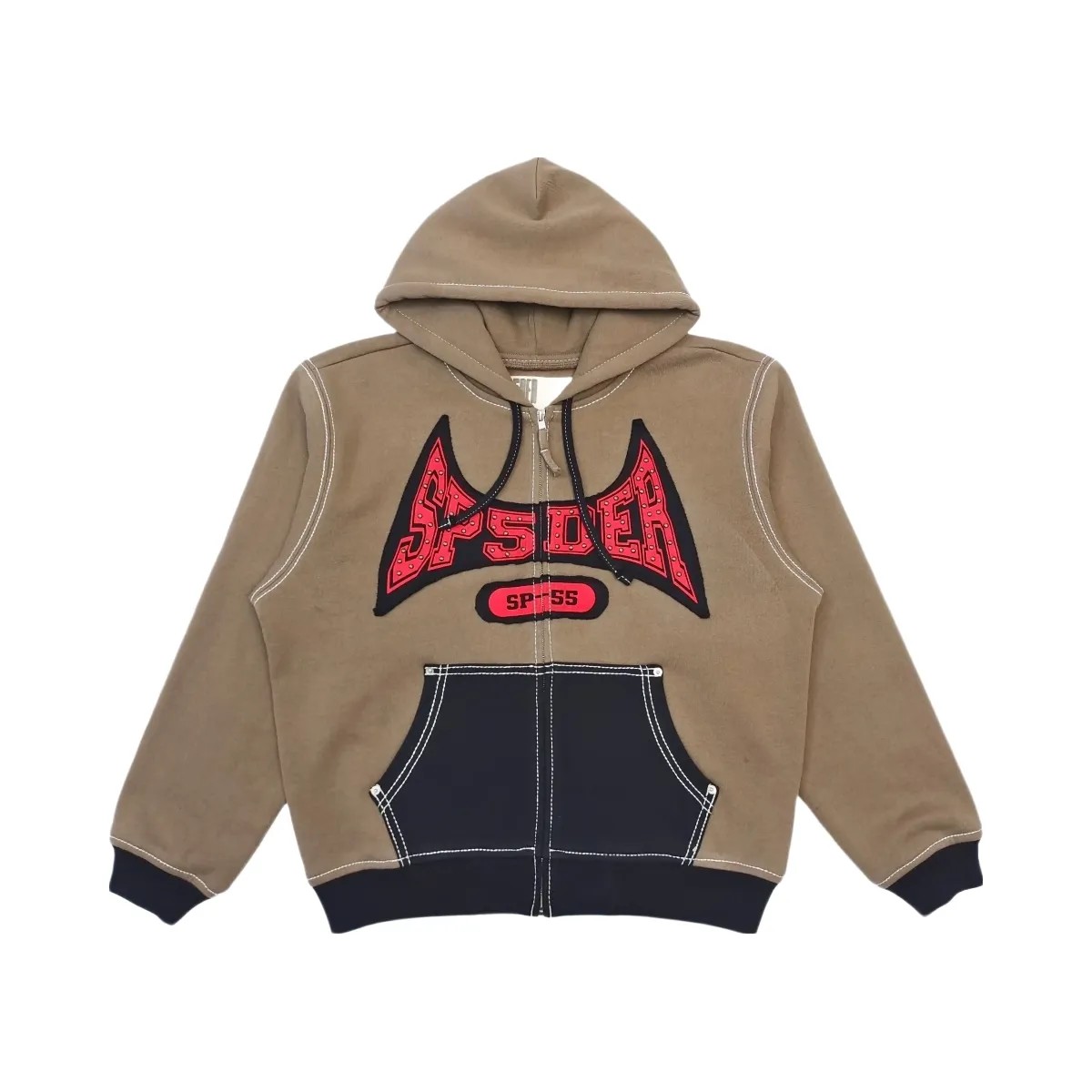 SP5DER T F Zip Hoodie Brown - HypeFly India View 1