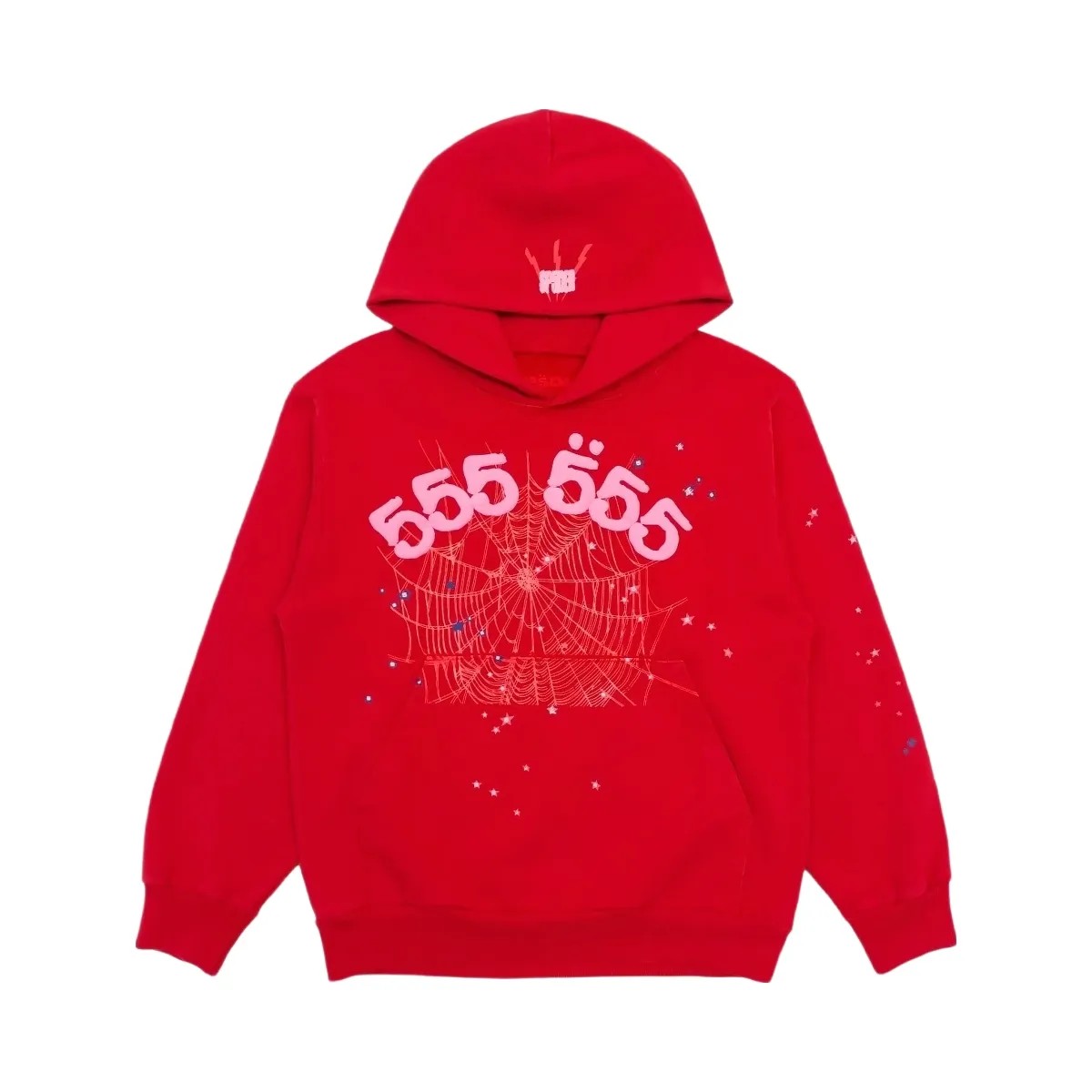 SP5DER Worldwide Red Angel Number 555 Hoodie Red - HypeFly India View 1