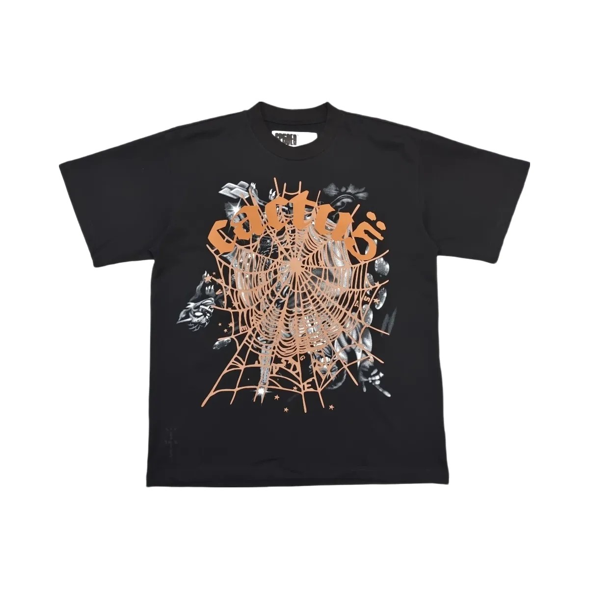 SP5DER X Travis Scott Cactus Jack Airbrush T Shirt Black - HypeFly India View 1