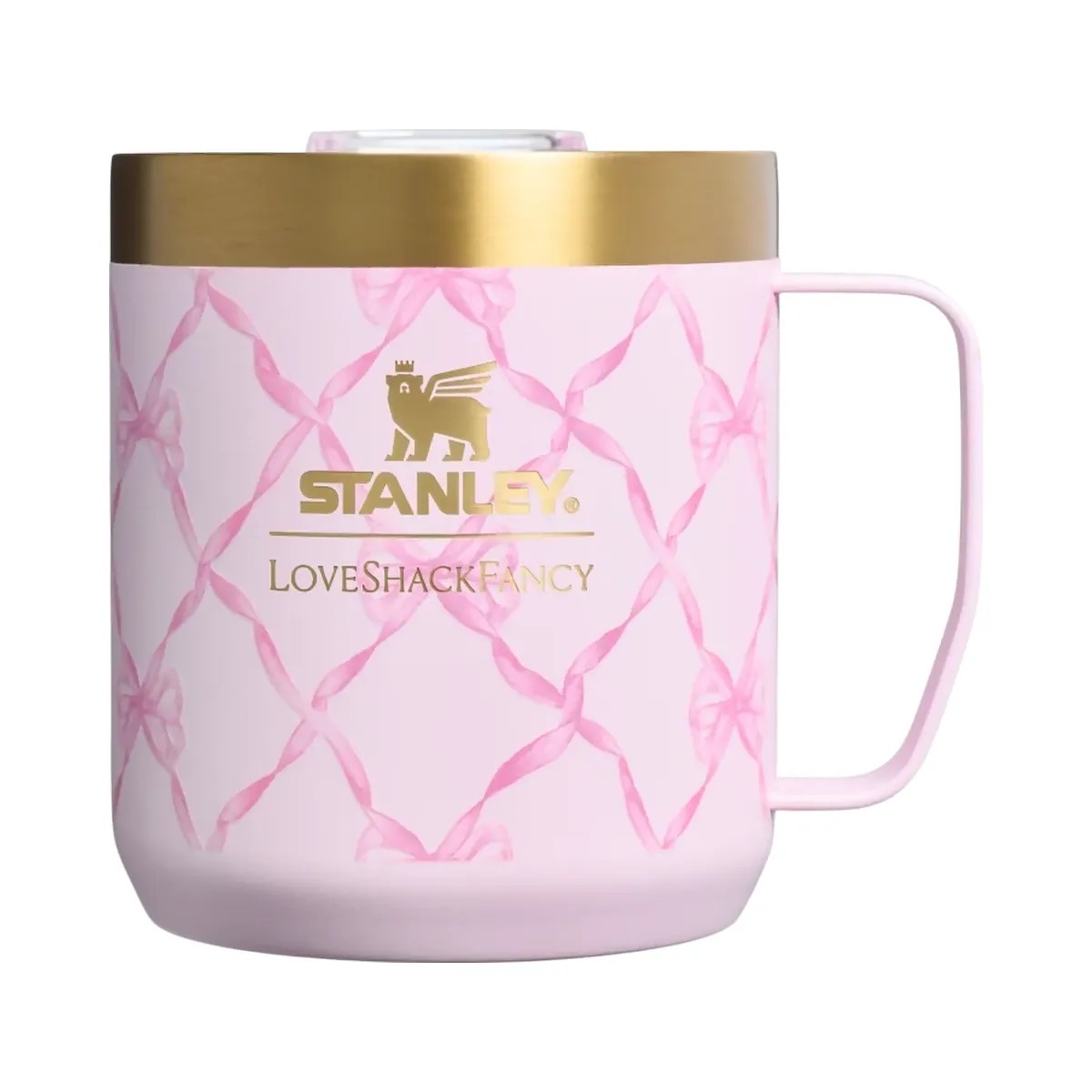 Stanley 1913 X Loveshackfancy Holiday Everyday Camp Mug Set Baby Bow Pink Peppermint 12 OZ - HypeFly India View 1
