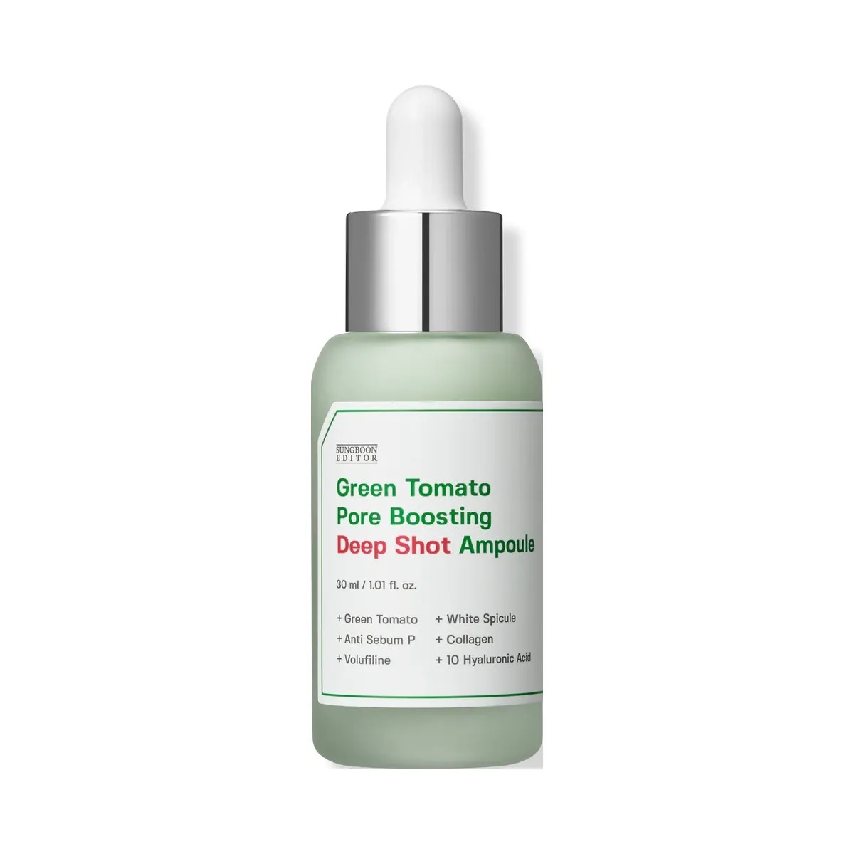 SUNGBOON EDITOR Green Tomato Pore Boosting Deep Shot Ampoule - HypeFly India View 1