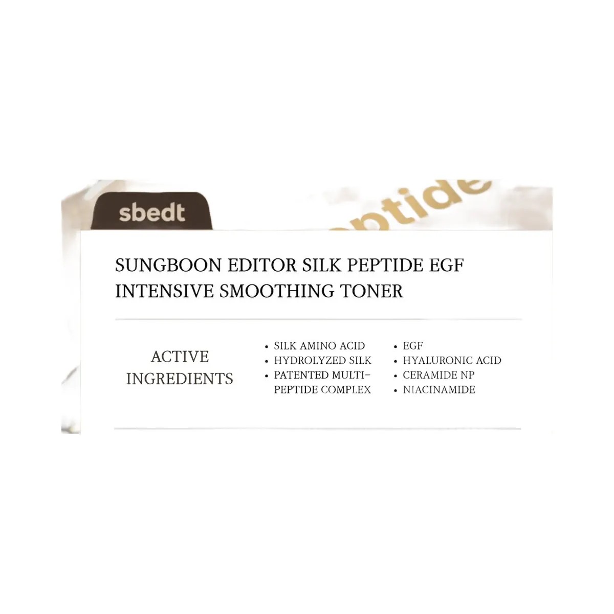 SUNGBOON EDITOR Silk Peptide EGF Smoothing Toner - HypeFly India View 4