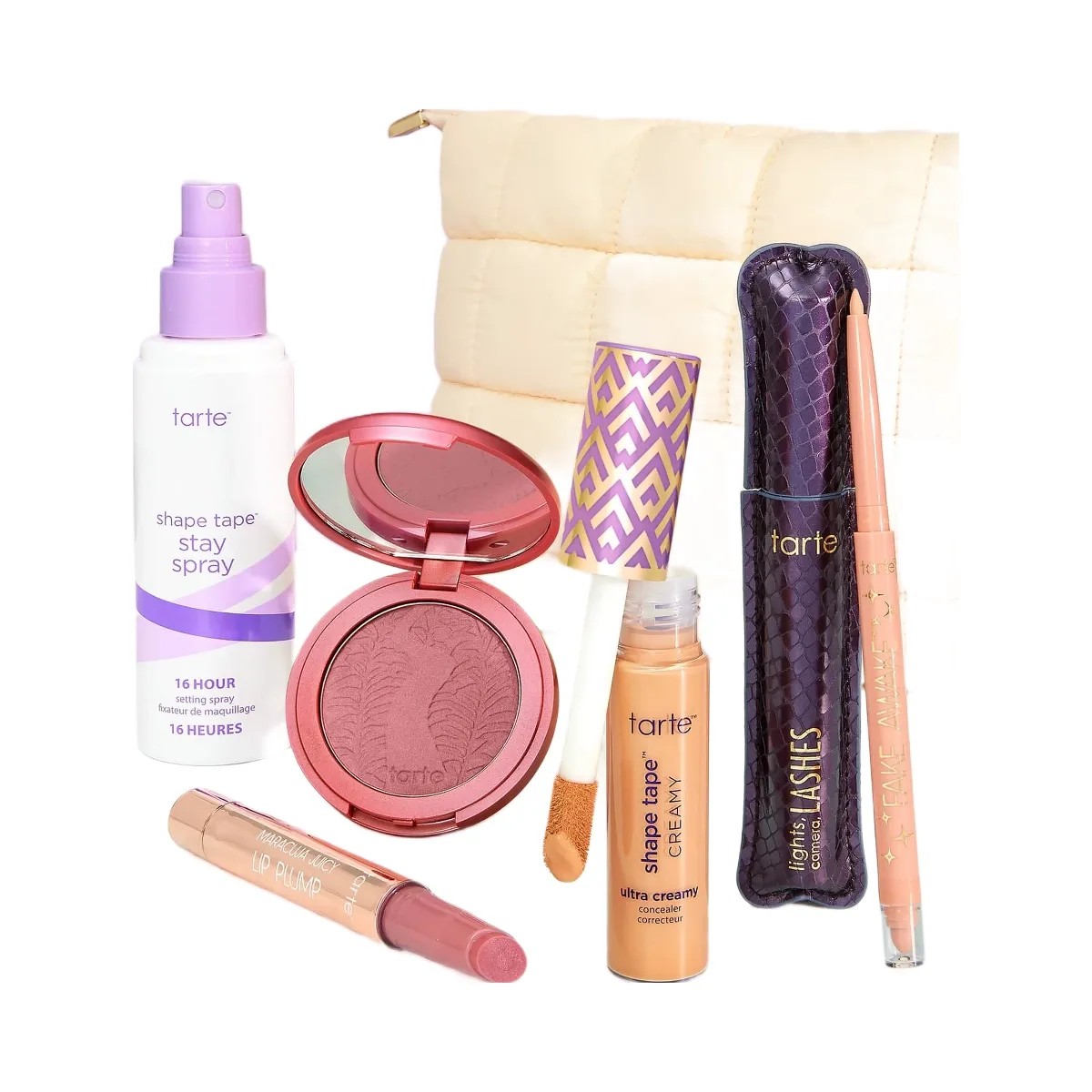 Tarte Tarte Puffy Makeup Bag In Cream - HypeFly India View 2