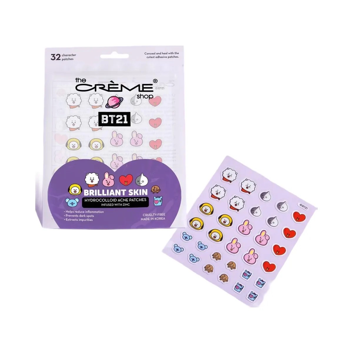 The Crème Shop BT21 Brilliant Skin Hydrocolloid Acne Patches - HypeFly India View 3
