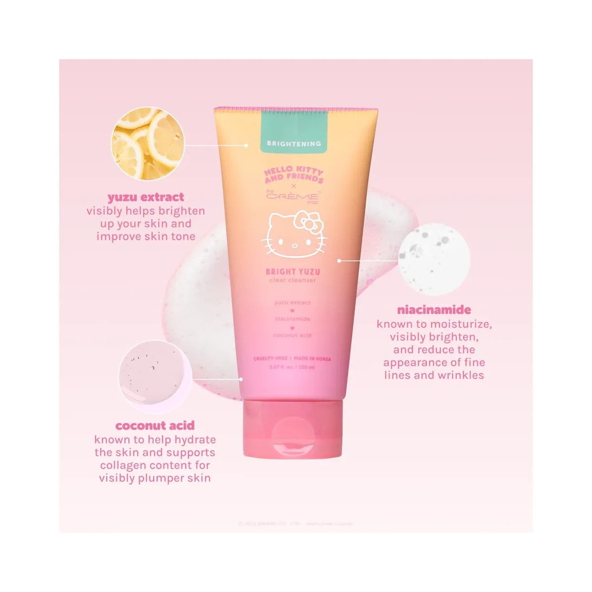 The Crème Shop Hello Kitty and Friends Bright Yuzu Clear Cleanser - HypeFly India View 4